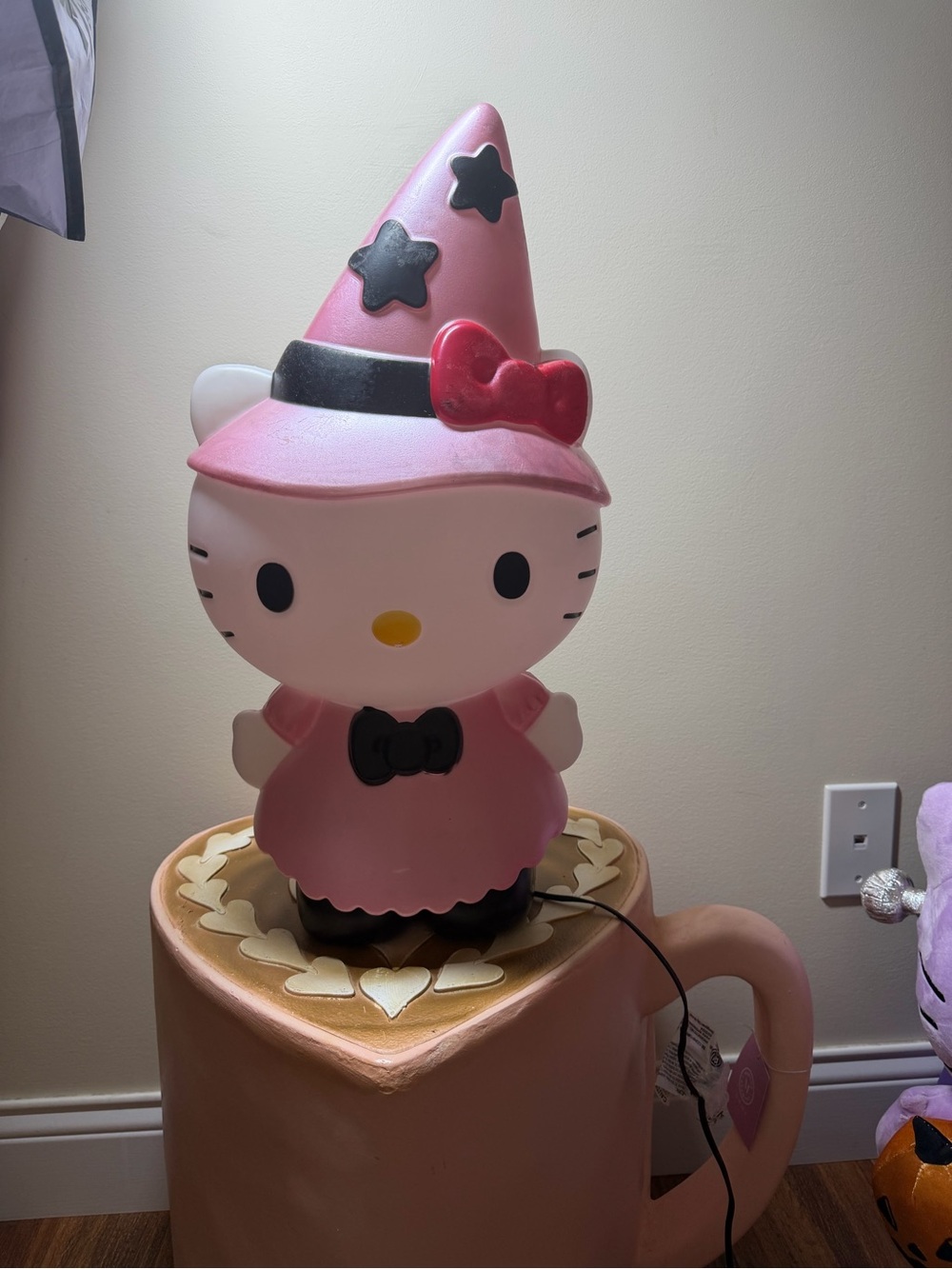 2025 Hello Kitty Halloween Witch in Pink Dress Light Up Blow Mold